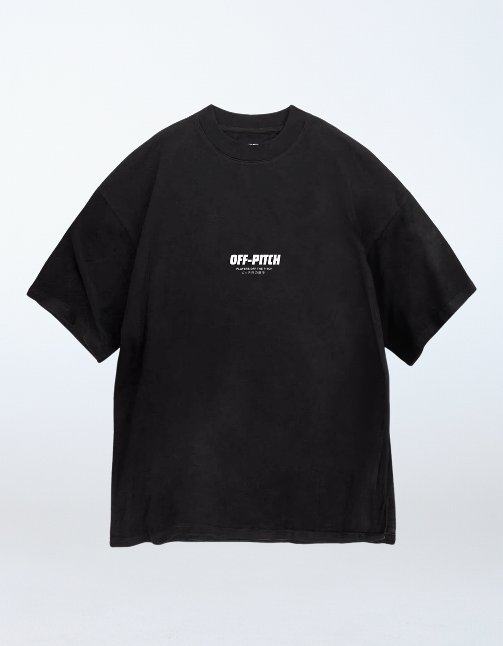 Players off the pitch T-Shirt - Black Acid Washed
