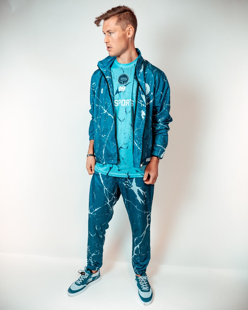 Off-Pitch x EA Sports cracked ice jacket Dark blue