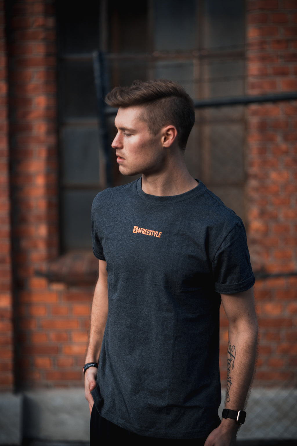 T-shirt petit logo - Gris foncé
