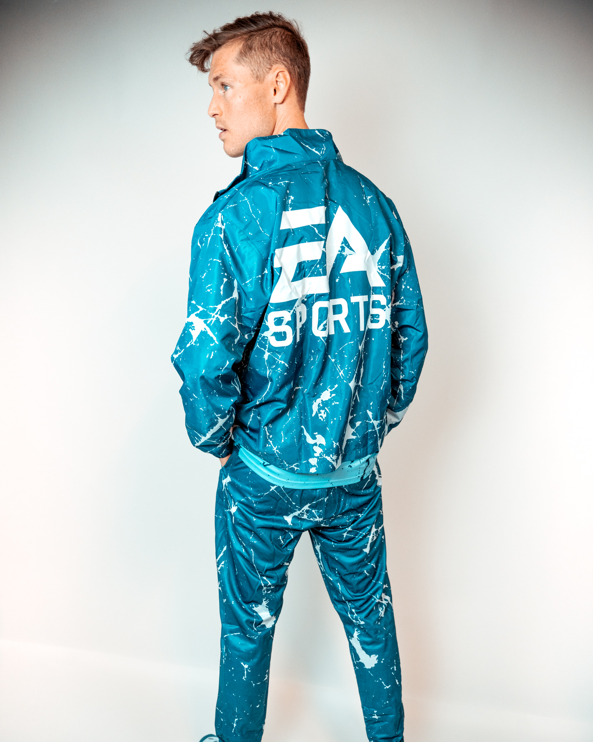 Off-Pitch x EA Sports cracked ice jacket Dark blue
