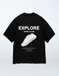 T-shirt Explore shoe club - Noir